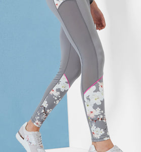 Myuni Oriental Blossom Mesh Panel Leggings